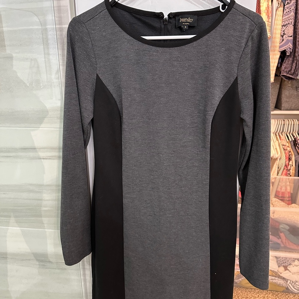 Laundry Shelli Segal Black and Gray Fitted Dress